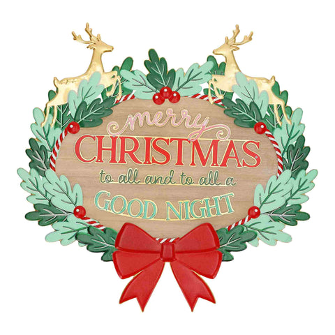 Décoration murale Timstor Joyeux Noël, plaque en métal 49,5 x 2 x 48 cm