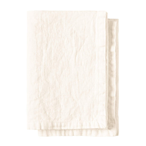 Lot de 2 serviettes en lin « Graphite » blanc perle 45 x 45 cm 2 variantes (2 unités)