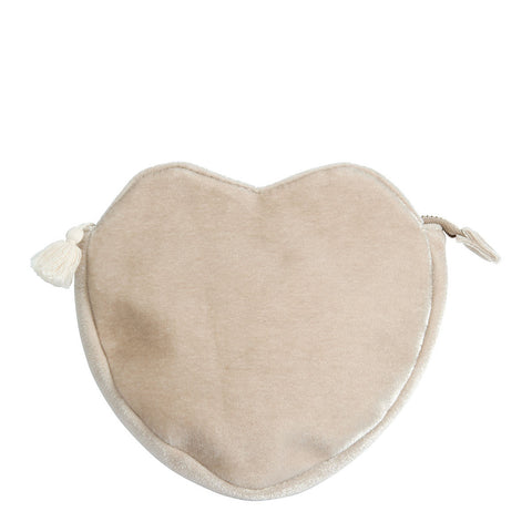 Mathilde M Pochette Cuore effetto Velluto ècru 20x23x4 cm