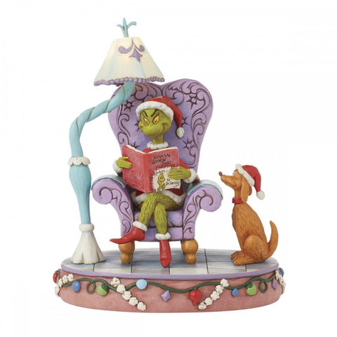 Enesco Grinch su poltrona con max "Jim Shore" 13x16xH20 cm