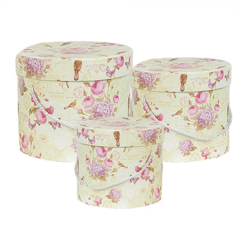 CLAYRE & EEF Set 3 cappelliere a fiori Ø 23x20 / Ø 20x17 / Ø 17x14 cm