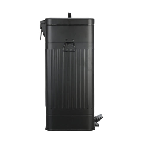 Estia Home Cestino Spazzatura in metallo nero opaco "Antigua" 30LT 27.5x36xH66 cm