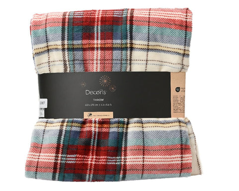 Couverture de Noël douce à carreaux Decoris Plaid 130x170 cm