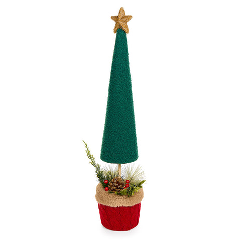 Cloth Clouds Christmas tree in knitted fabric with star 2 variants (1pc)