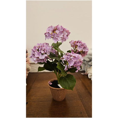 Fiori di Lena Piantina Fiore Ortensia sintetica artigianale 34x30xH50 cm 4 varianti(1 unità) - Angelica Home Stabia