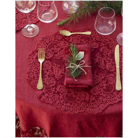 Chez Moi Set 2 sottopiatti in pizzo "Luxury Provenza", Made in Italy D40 cm