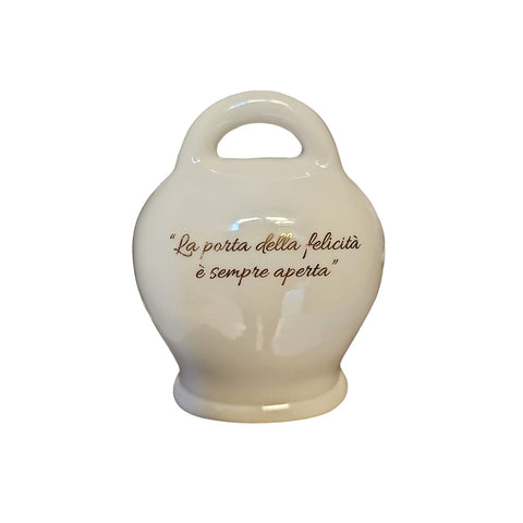 SHARON Cloche en porcelaine avec roses fabriquée en Italie H9xD7 cm