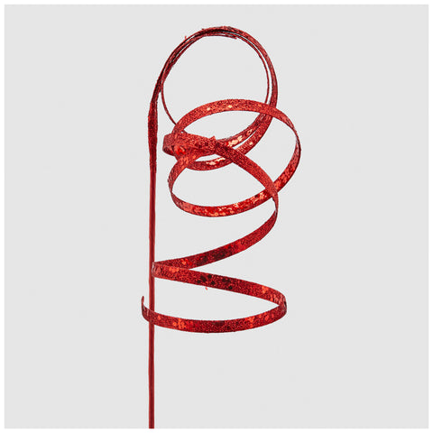 Décoration de sapin de Noël EDG 3 branches avec paillettes rouges h 155 cm