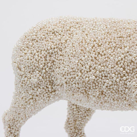 EDG Statuina natalizia Renna con perle avorio 36x21x54,5 cm