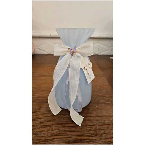 Fiori di Lena Vaso in vetro con applicazione Farfalla D12xH20 cm 5 varianti(1 unità) - Angelica Home Stabia