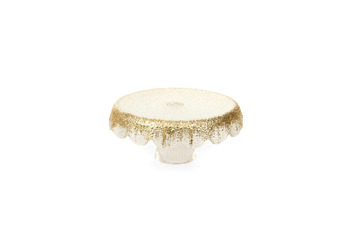 Nuvole di Stoffa Alzatina natalizia decoro cucina vetro oro D20xH10 cm