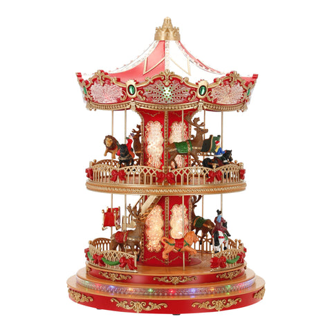 TIMSTOR Carosello doppio Giostra su due piani con animali carillon 31x31x43 cm