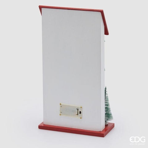 EDG casetta decoro natalizio con LED in legno 20x9xH36 cm