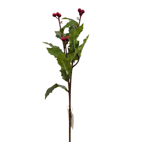 Branche de houx décorative de Noël Lena Flowers H66 cm