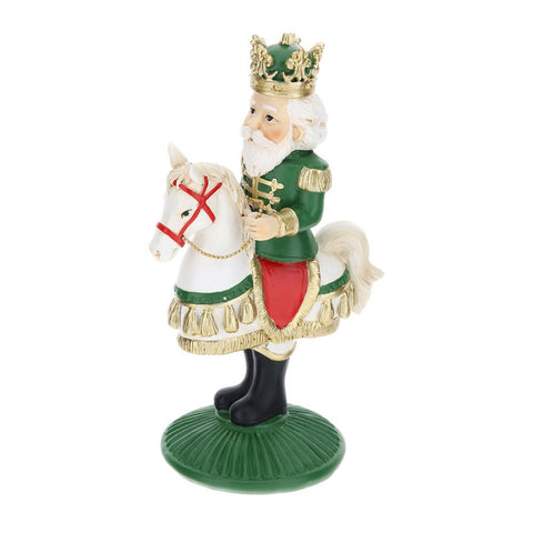 Hervit Decoro natalizio statuina soldatino su cavallo in resina 11xH20 cm