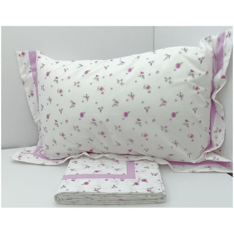 Pearl White Complete double bed in cotton + 2 "Gelsomino" pillowcases, 2 variants
