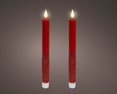 Candela da cena a LED con effetto fiamma e stoppino, cera, fuoco, BO per interni