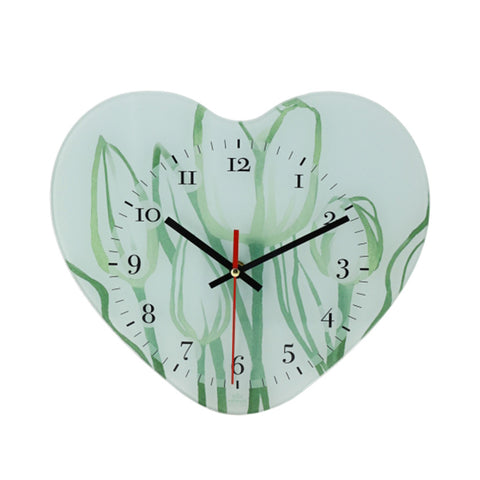 Hervit Orologio cuore da parete in vetro "Tulip" 30x27 cm