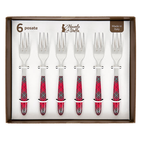 Nuvole di Stoffa Set of 6 steel Christmas forks "Christmas card"