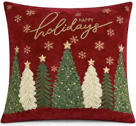 Clodette Cuscino di natale in velluto con ricamo "Chalet" 47x47 cm 2 varianti(1 unità)