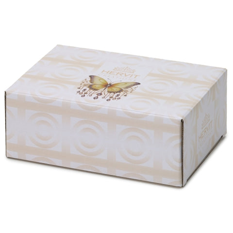 Hervit Candela Farfalla in vetro ambra Animalgem Profumazione Oud D9xH10 cm