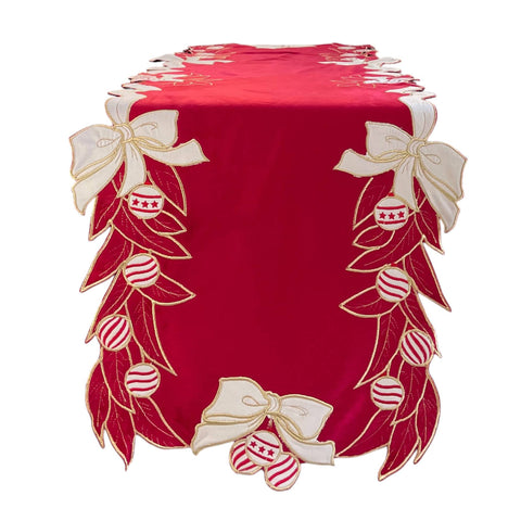 Weihnachtstischläufer Stickerei "Jolie" 140x49 cm 2 Varianten (1 Stück)