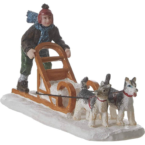 Luville Personaggio Slitta trainata da cani L11x4xh6 cm