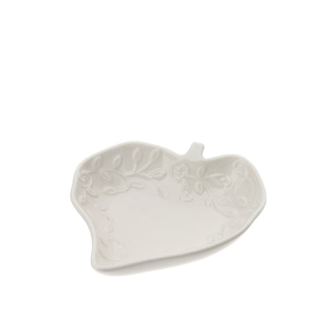 Hervit Ciotola piccola in porcellana bianca con rose in rilievo "Romance" 16 cm - Angelica Home Stabia