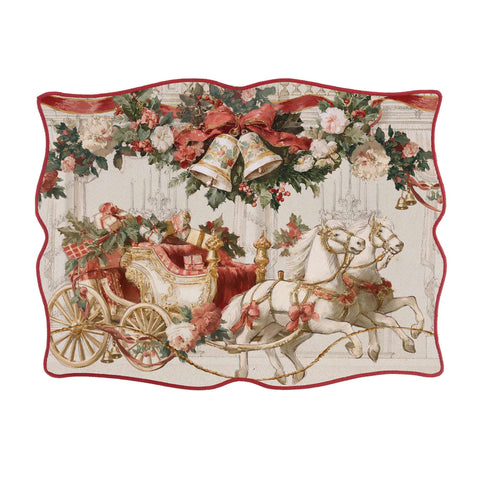 Blanc Mariclò Set 2 tovagliette cerate di natale "Calessi e Calessini" 33x48 cm 2 varianti(2 unità)