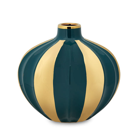 Fade Green/Gold Ceramic Vase "Mira" 20xH19 cm