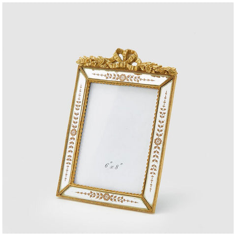 Cadre photo EDG Enzo De Gasperi avec miroir doré et nœud 29 x H 20 cm