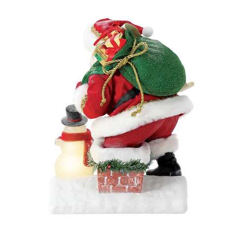 Department 56 Possible Dreams Babbo Natale luci led "Santa Stop Here!" 18x15.5xH27 cm