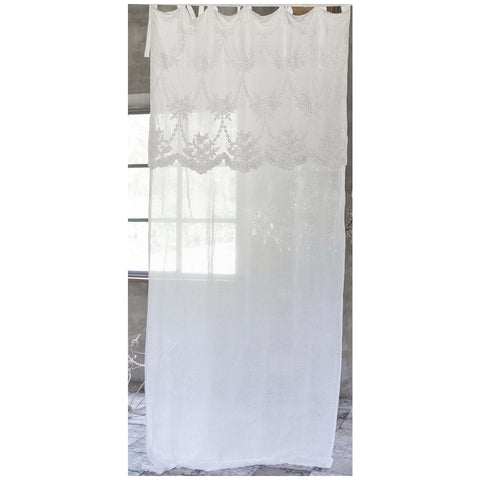 BLANC MARICLO' Set of 2 CLARISSA curtain panels in linen and cotton 140x290cm A2382699BI