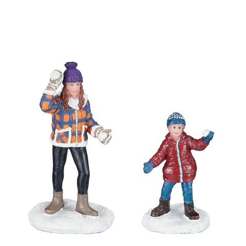 Luville Set 2 personaggi "Battaglia a palle di neve" 3,5x3xh7 cm