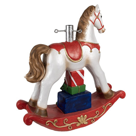 Clayre &amp; Eef Socle de sapin de Noël Cheval à bascule "Kerstmis" 61x21x63 cm