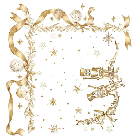 Blanc Mariclò Set of 2 Christmas Nutcracker Napkins "Golden Magic" 40x40 cm