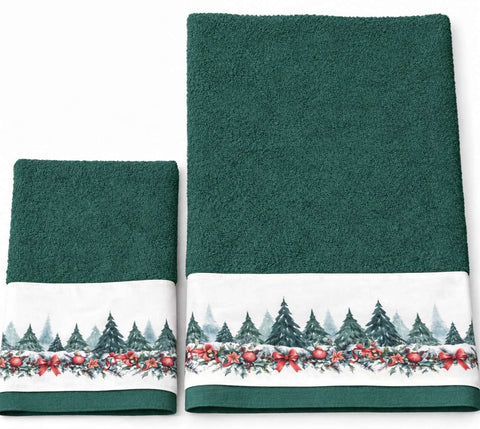 Clodette Set 2 asciugamani di Natale in spugna di cotone "Cortina" 3 varianti(2 unità)