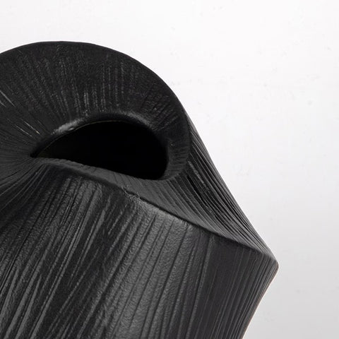 Eurolamp Vaso portafiori in ceramica nero 15,1x12,6xH15,2 cm