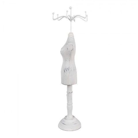 CLAYRE & EEF Portagioie espositore legno bianco Ø12x39 cm