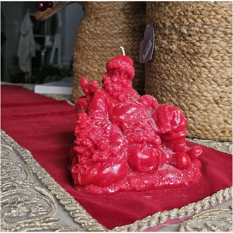 Cereria Parma Bougie Père Noël Faite à la Main D14H14 cm