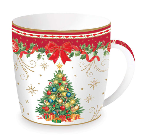 Easy Life Tazza di natale in porcellana + box "Christmas Heritage" 350 ml 4 varianti(1 unità)
