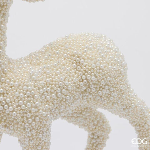 EDG Statuina natalizia Renna con perle bianco 29x14xH51 cm