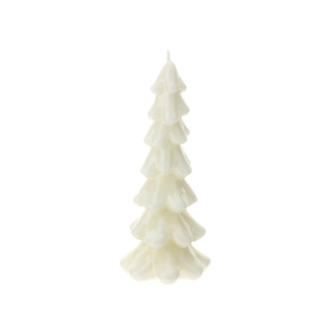 Hervit Christmas Tree Candle Lacquered White D9xH21 cm