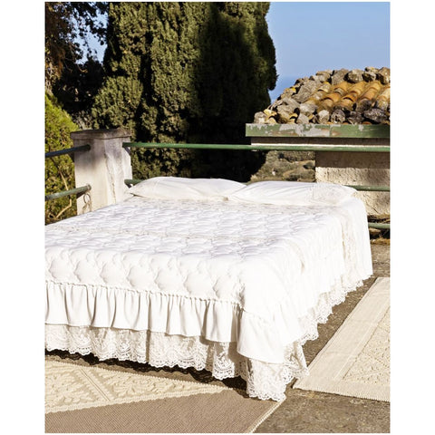 Chez Moi Double fitted sheet in cotton and Corinthian lace 180x200 cm