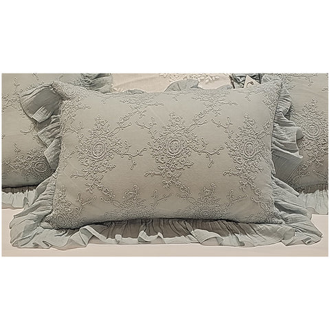 Chez Moi Cushion cover in lace and flounce Made in Italy "Etoile Corinzio" 30x50 cm 2 variants (1pc)