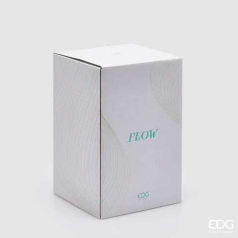 Edg Enzo de Gasperi Vaso Flow Sinuoso in vetro opaco verde da interno D19.5xH30.5 cm - Angelica Home Stabia