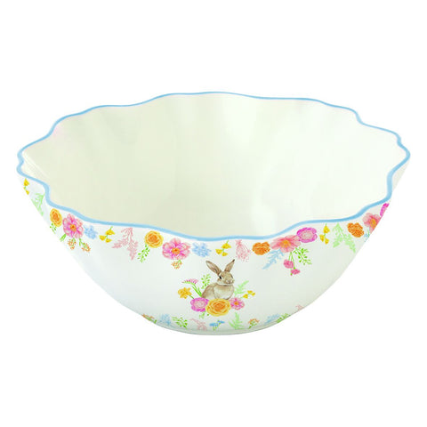 Easy Life Ciotola di pasqua in porcellana con coniglio e fiori "Tres Jolie" D20 cm