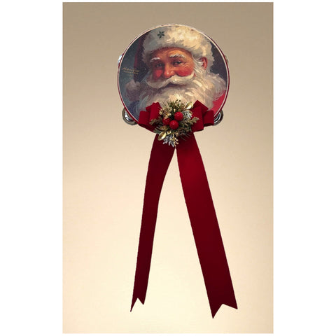 Madame Fioccò Tamburello Père Noël "Noël Ancien" avec ruban 3 variantes (1 unité)