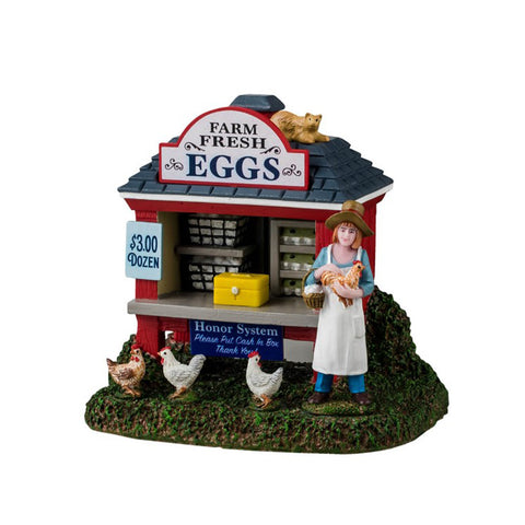 LEMAX Egg Kiosk "Egg-Cellent Egg Stand" in resin H10.4 x 11.3 x 9.2 cm