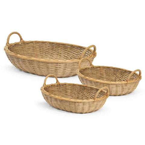 Nuvole di Stoffa Set 3 Cesti in vimini con manici "PePen" 52/45/39 cm